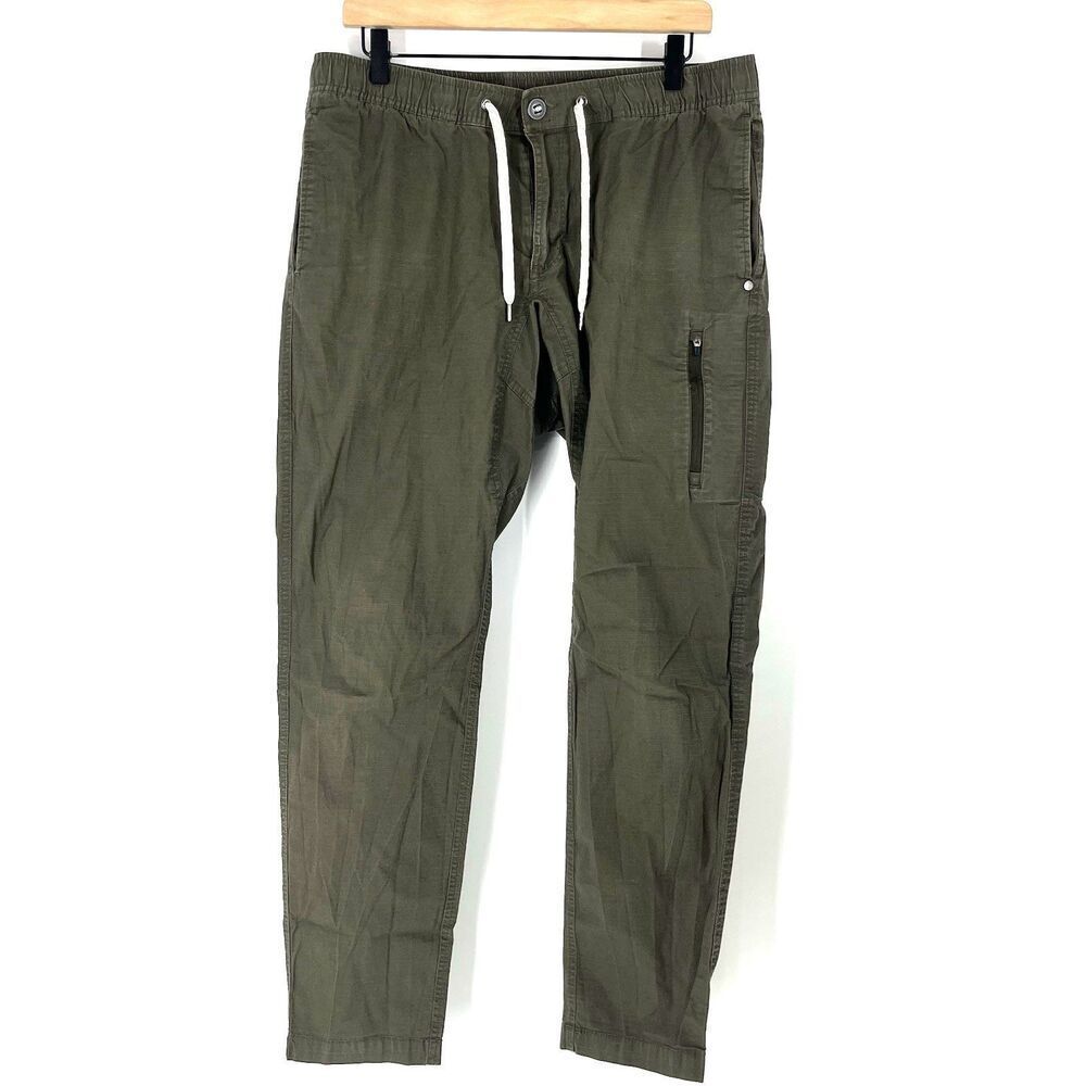 Vuori Ripstop Climber Pants Size XL Mens Olive Green Drawstring Stretch Gorpcore